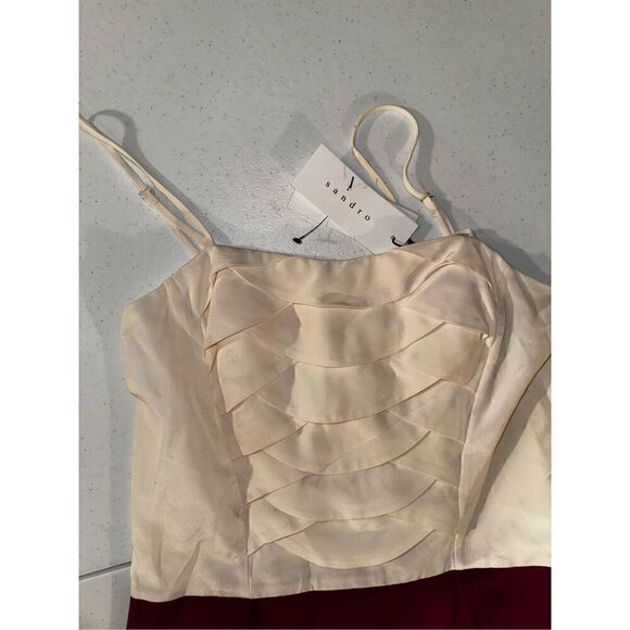 SANDRO Silk Colourblock Dress Size 2 Small NWT Retail $410 - Picture 4 of 12